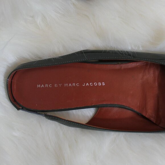 MARC BY MARC JACOBS  MOUSE SLINGBACKS SANDALS glossy green size 39/8.5 - Picture 5 of 8